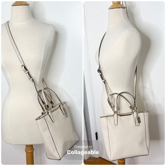 Coach Madison Mini North/South Tote Bag 29001 Parchment Saffiano Leather Purse - Picture 2 of 9